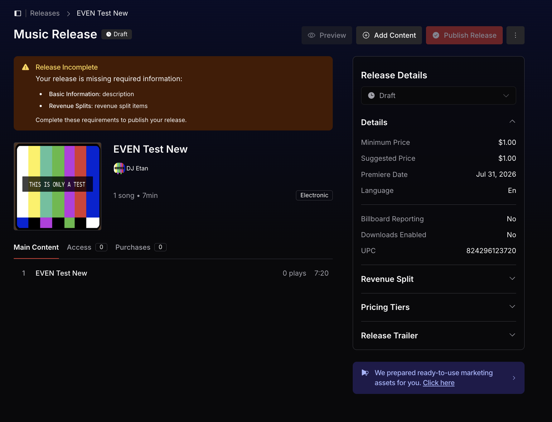 EVEN release overview page